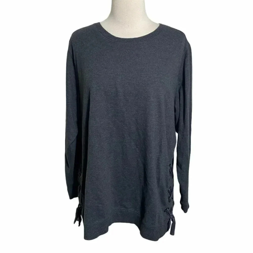 Ruff Hewn 2X dark Gray laced sides sweatshirt